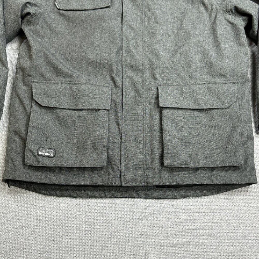 Dri Duck 3-in-1 Jacket Mens Size L Gray Hooded Storm Shell Interchange Pockets - Picture 4 of 16